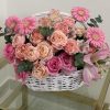 Pink blooms basket