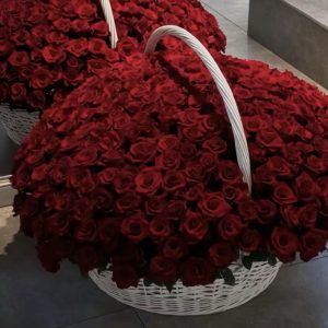 Red roses basket