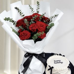 Birthday cake & roses
